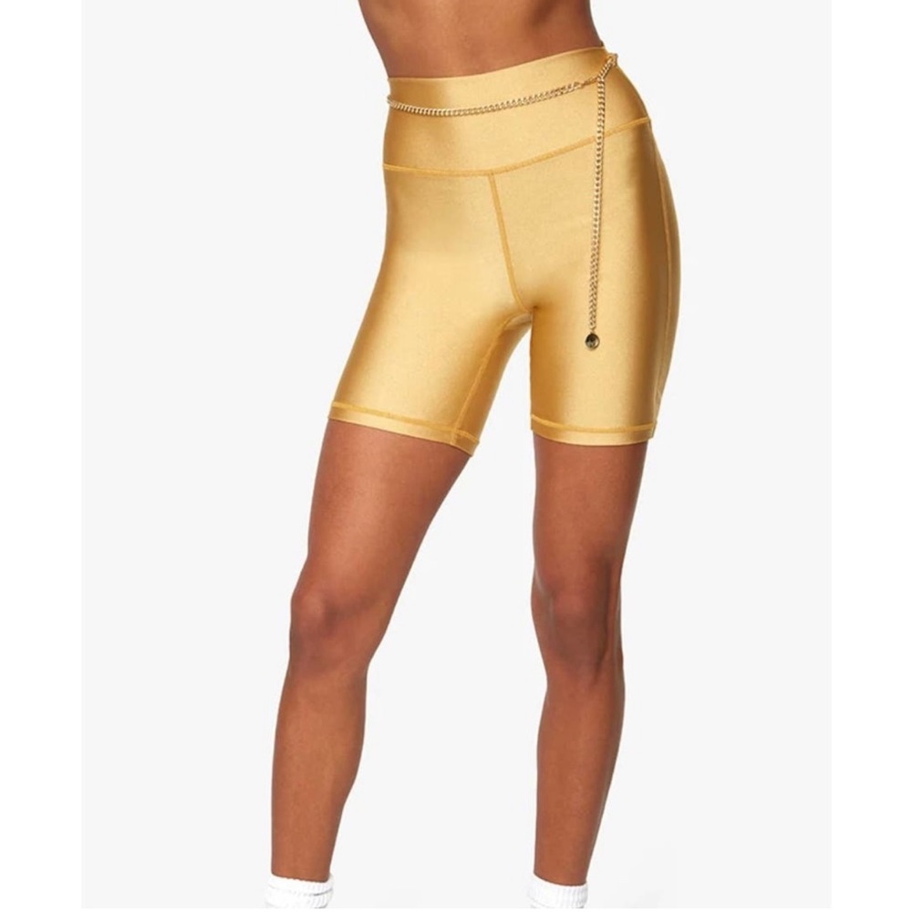 WeWoreWhat metallic chain link biker shorts NWT
